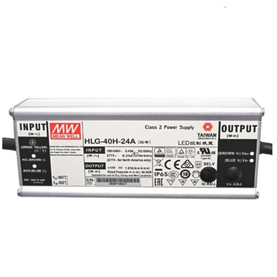 HLG-40H-24AB 40W 24V IP65 MEANWELL LED Driver