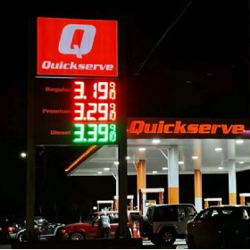 12 Inch Red-Green LED Gas Price Sign - 8.889-10