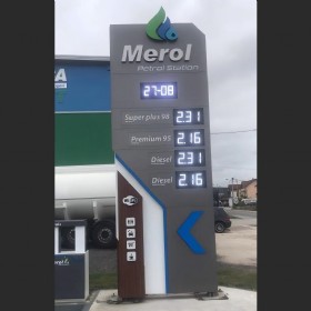 8 Inch White CREE LED Gas Price Sign - 8.88