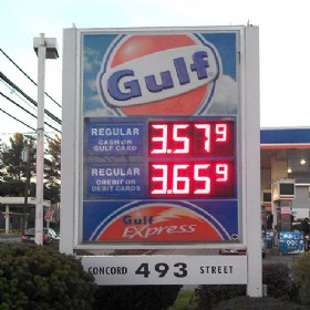 12 Inch Red LED Gas Price Sign - 8.88s8