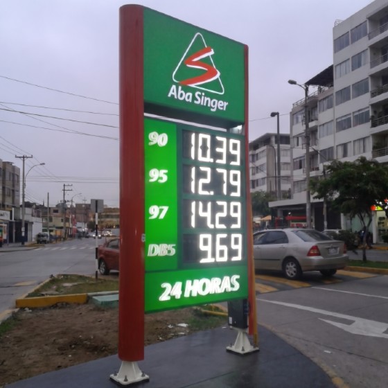 12 Inch White CREE LED Gas Price Sign - 88.88