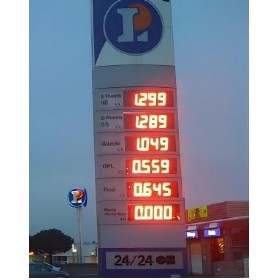 12 Inch IP67 Red LED Gas Price Sign 88.88