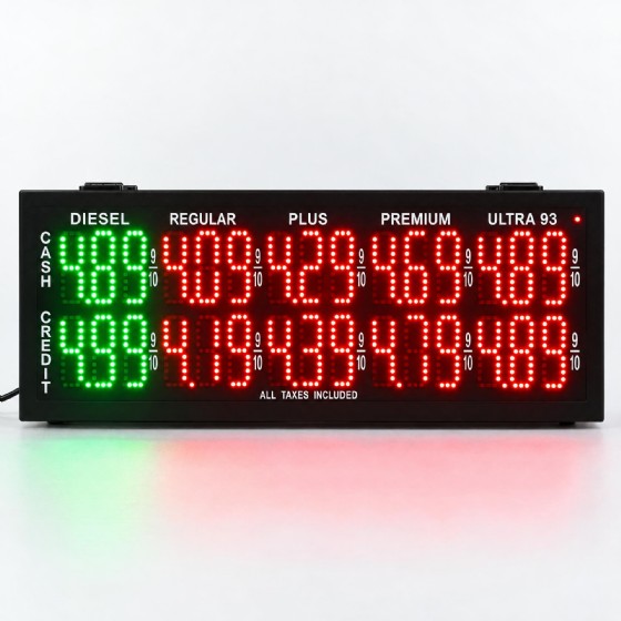 Pump Topper Custom-5-Grade LED Gas Price Signs