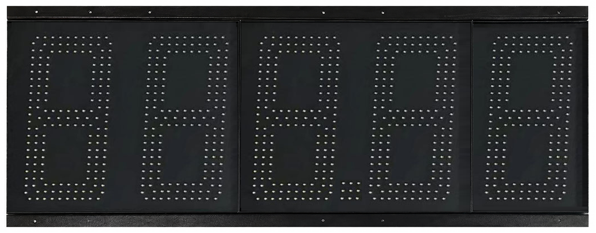 Red 6 inch LED gas price sign displaying 2.556