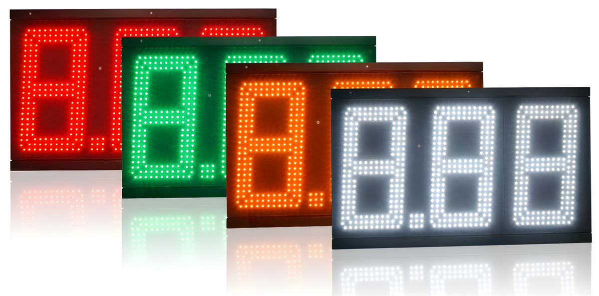 Color options of 12 inch IP67 LED gas price panel
