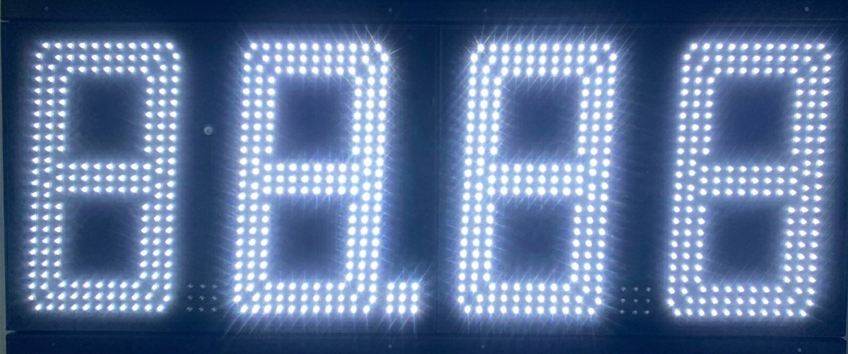 Светодиодное табло цен топлива 12 дюймов Белый CREE 88.88