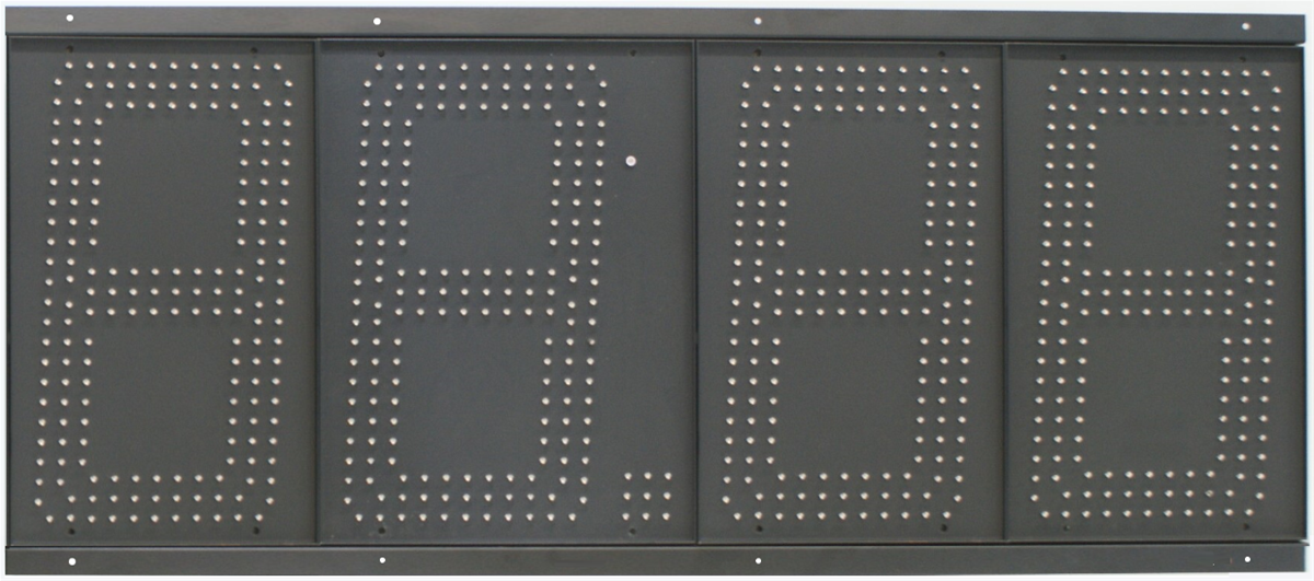 Front view of 15 inch IP67 LED gas price panel in 88.88 format
