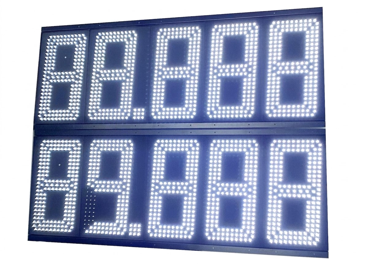 16 inch white LED gas price sign 88.888 format with CREE LED