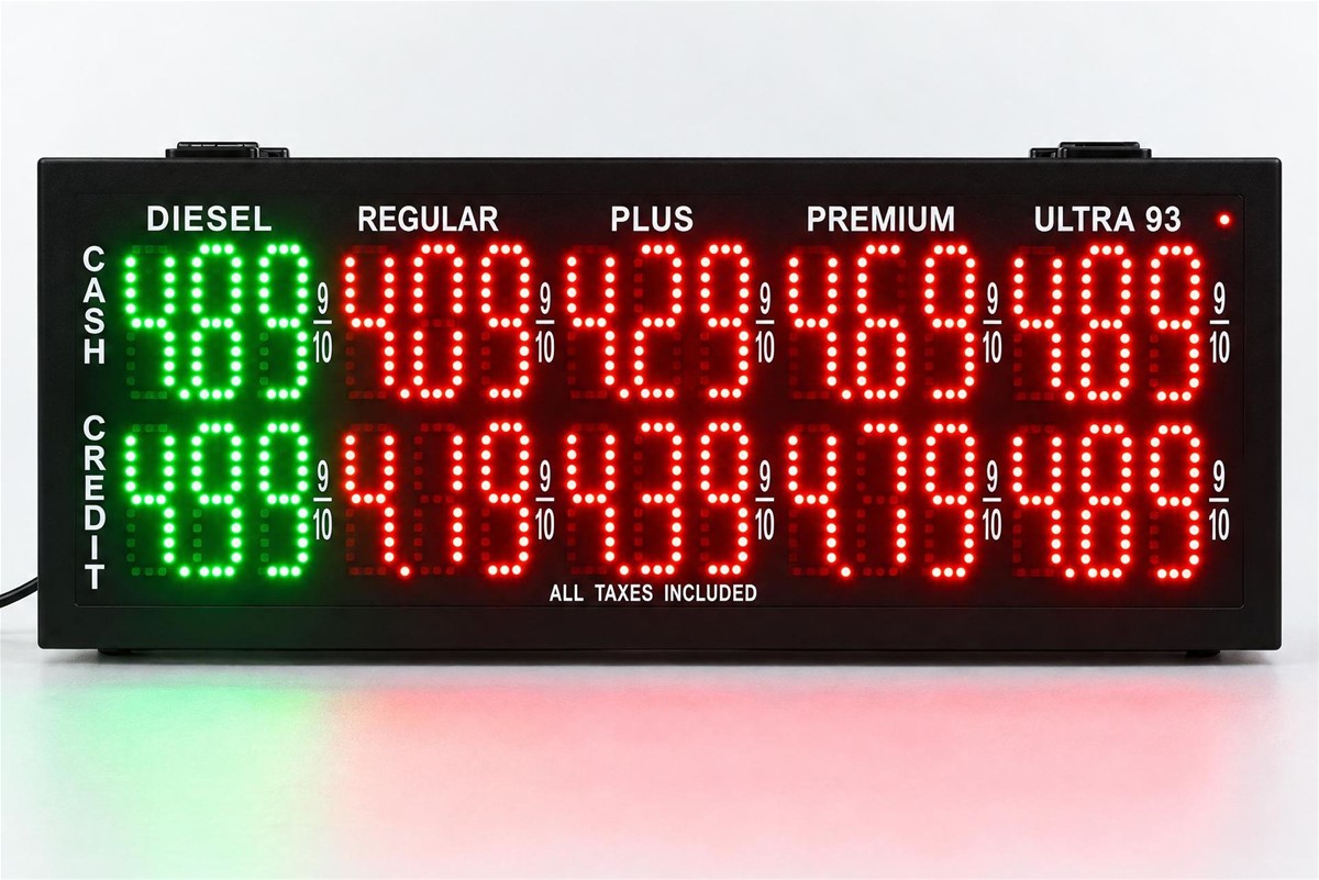 5-grade pump topper LED gas price signs for gas station