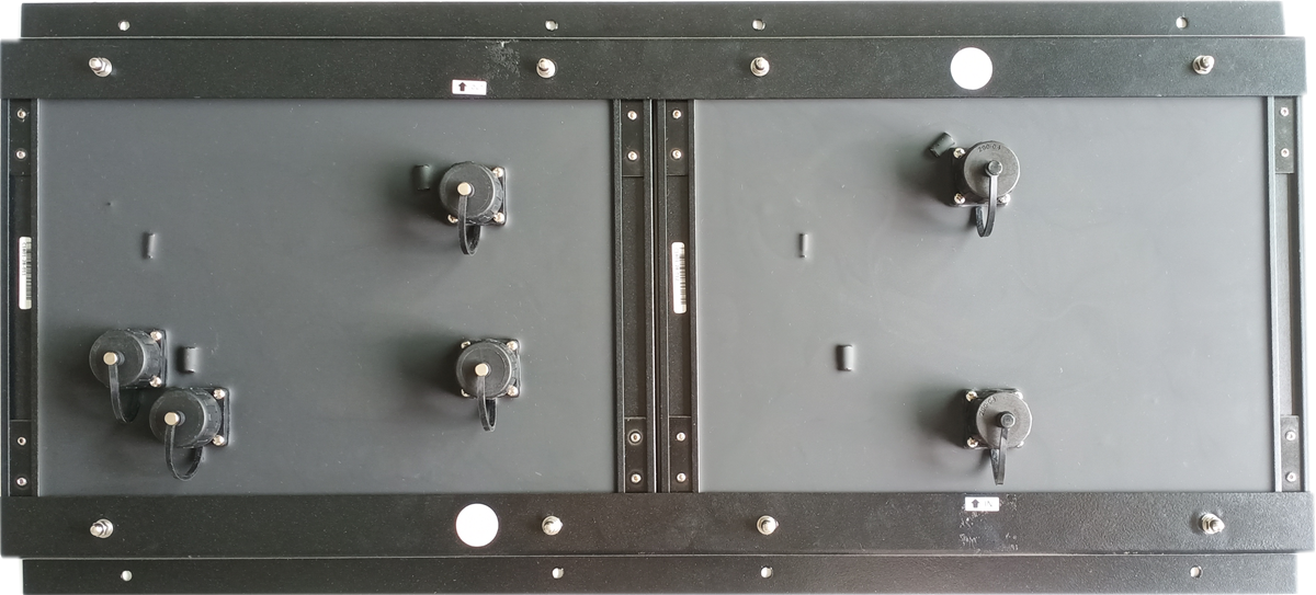 Back view of 12 inch IP67 LED gas price panel showing LED and rail brackets